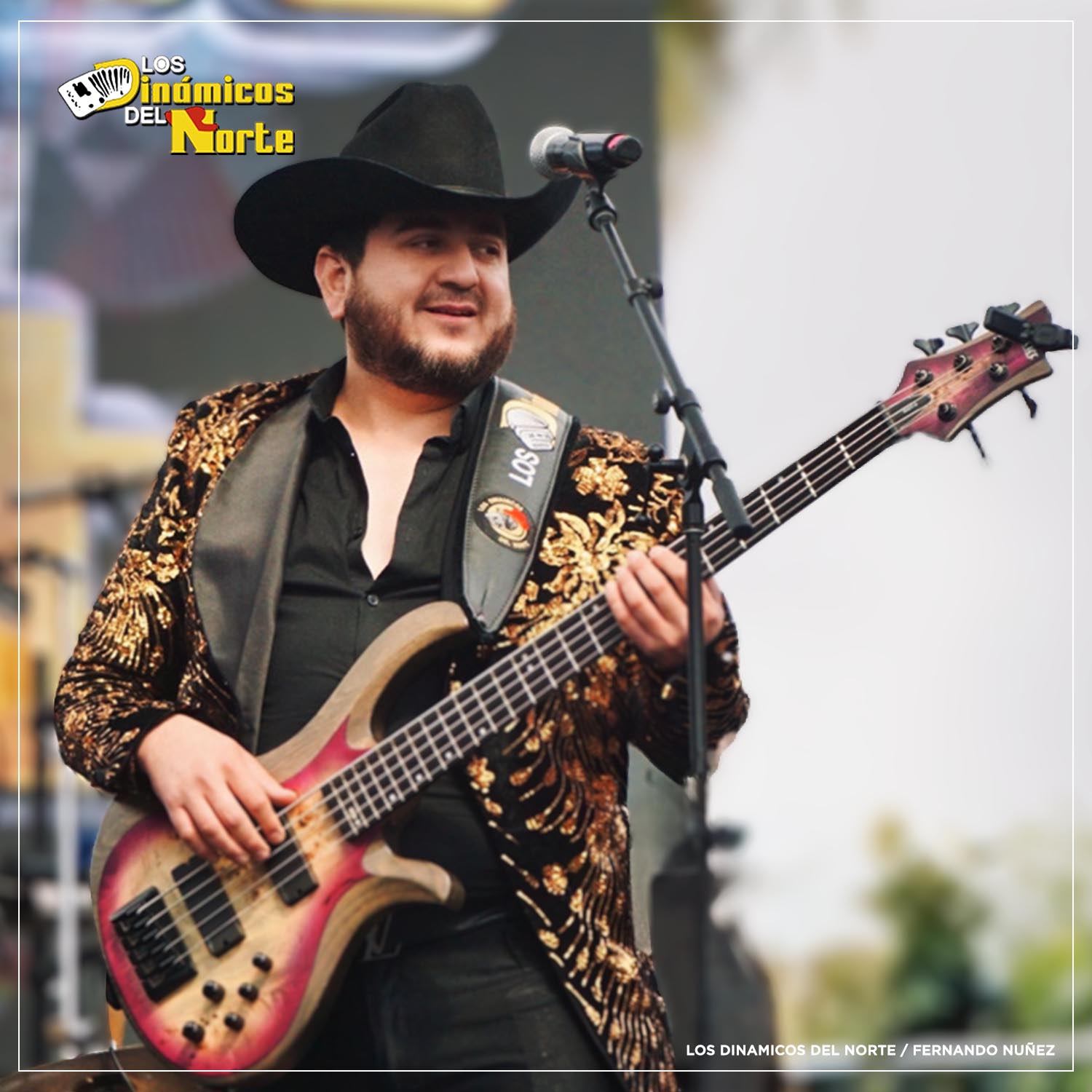 Fernando Nuñez con el bajo en vivo